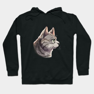 Silver Tabby British Shorthair Side Portrait Hoodie